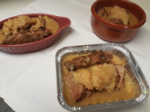 Pork duo with apples and mapple syrup