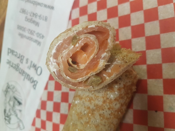 Homemade smoked salmon wrap Gluten free